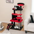 thumbnail image 4 of Gymax Gothic Cat Tree 52'' Tall Cat Tower w/ Cat Bed Cat Condo Sisal Scratching Post, 4 of 10