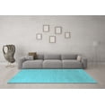 thumbnail image 3 of Ahgly Company Indoor Square Solid Light Blue Modern Area Rugs, 3' Square, 3 of 4