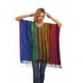 thumbnail image 5 of Beautybatik Multicoloured Boho Stripe Caftan Women Tunic Top Blouse Plus Size 4X, 5 of 6