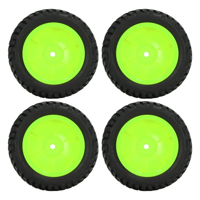 1/10 RC Wheels, RC Rubber Tires Rubber Material With Nuts For 1/10 Flat Sports Car Green