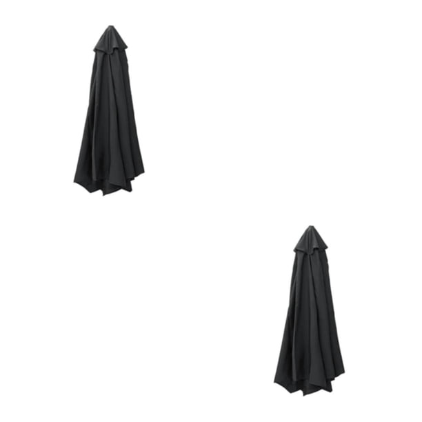 Cubierta de toldo de sombrilla de tela Matsuzay 2 metros 6 Rib Negro 2Conjunto