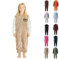 thumbnail image 5 of FYDUU Kids Winter Onesie Pajamas Girls Boys Pajamas Flannel Hooded Rompers Zip Up One Piece Sleepwear Winter Warm Thick Jumpsuit Kids Cozy Outfit 9-10 Years, 5 of 5
