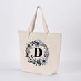 thumbnail image 2 of HIFA Initial Tote Bag for Women, Personalized Canvas Tote Bag - Two-Tone, Zipper Closure, Inner Pocket, Organic Cotton, Sturdy - Multipurpose Shoulder Bag Suitable for Shopping, Grocery, Beach, Travel, 2 of 5