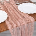 thumbnail image 3 of Balsa Circle 9 feet Dusty Rose Crinkled Sheer Organza Table Runner Party Events Reception Tableware Decorations Supplies, 3 of 8