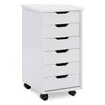 thumbnail image 1 of Linon Callie Chariot de Rangement Roulant à Six Tiroirs en Bois Blanchi, 1 of 15