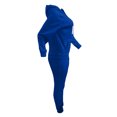 thumbnail image 4 of LovelyWholesale Women's Hooded Collar Drawstring Hooded Collar Long Sleeve Tracksuit Set, 4 of 6