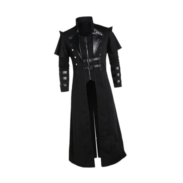 Disfraz de steampunk para hombre de capa de cola medieval para el rendimiento del escenario de Halloween M