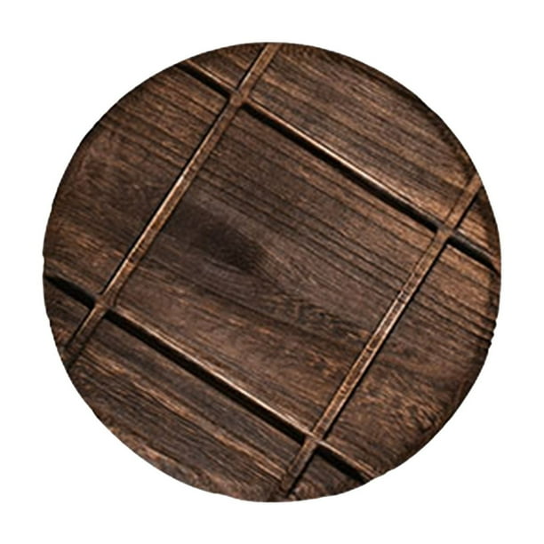 Yhmxh Cacerola grande de madera maciza para el hogar, tapete aislante anticalor de Paulowne quemado, mantel individual de madera, tapete para cuenco, tapete para uso doméstico, sartén marrón