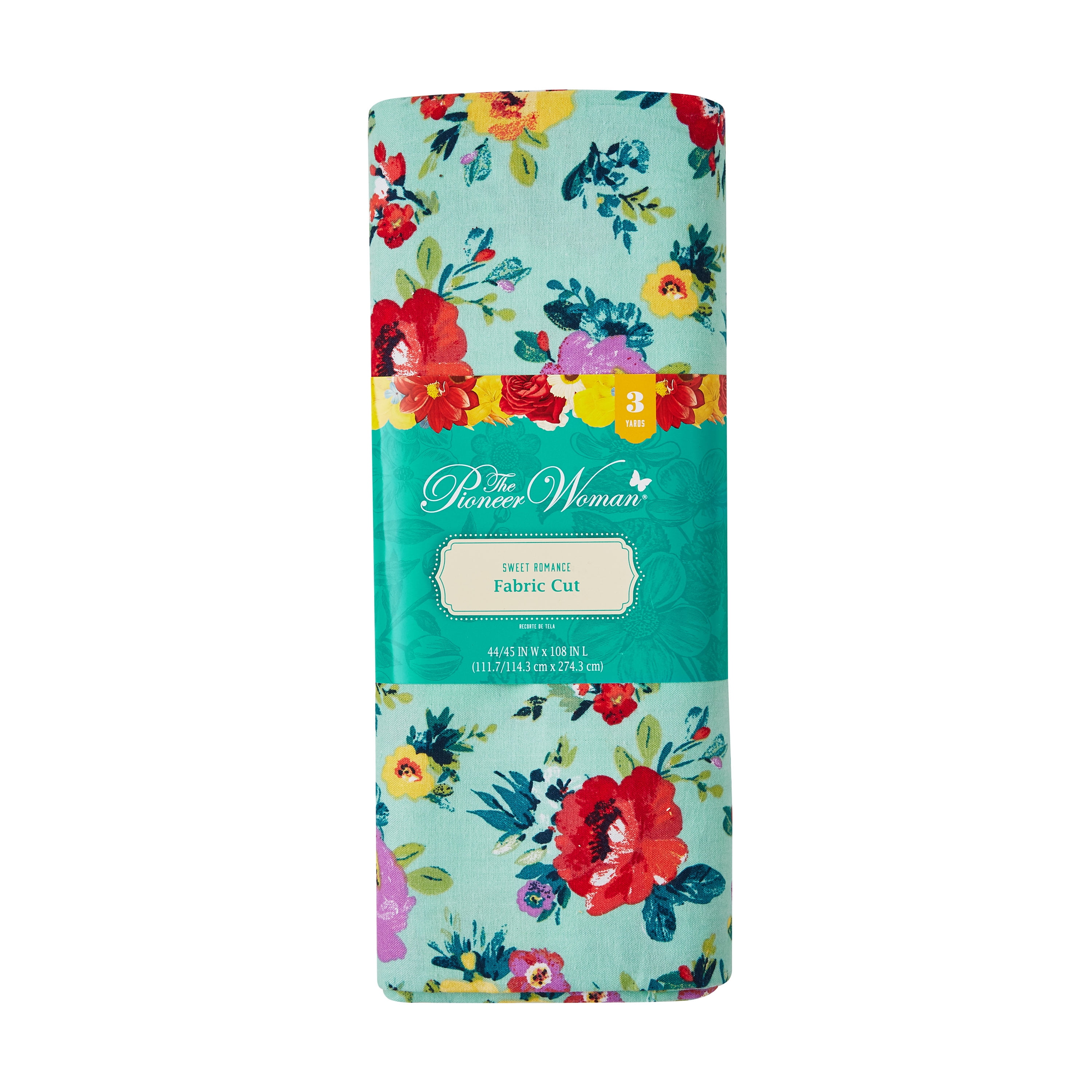 The Pioneer Woman 44' x 3 Yard Cotton Sweet Romance Precut Fabric, Mint