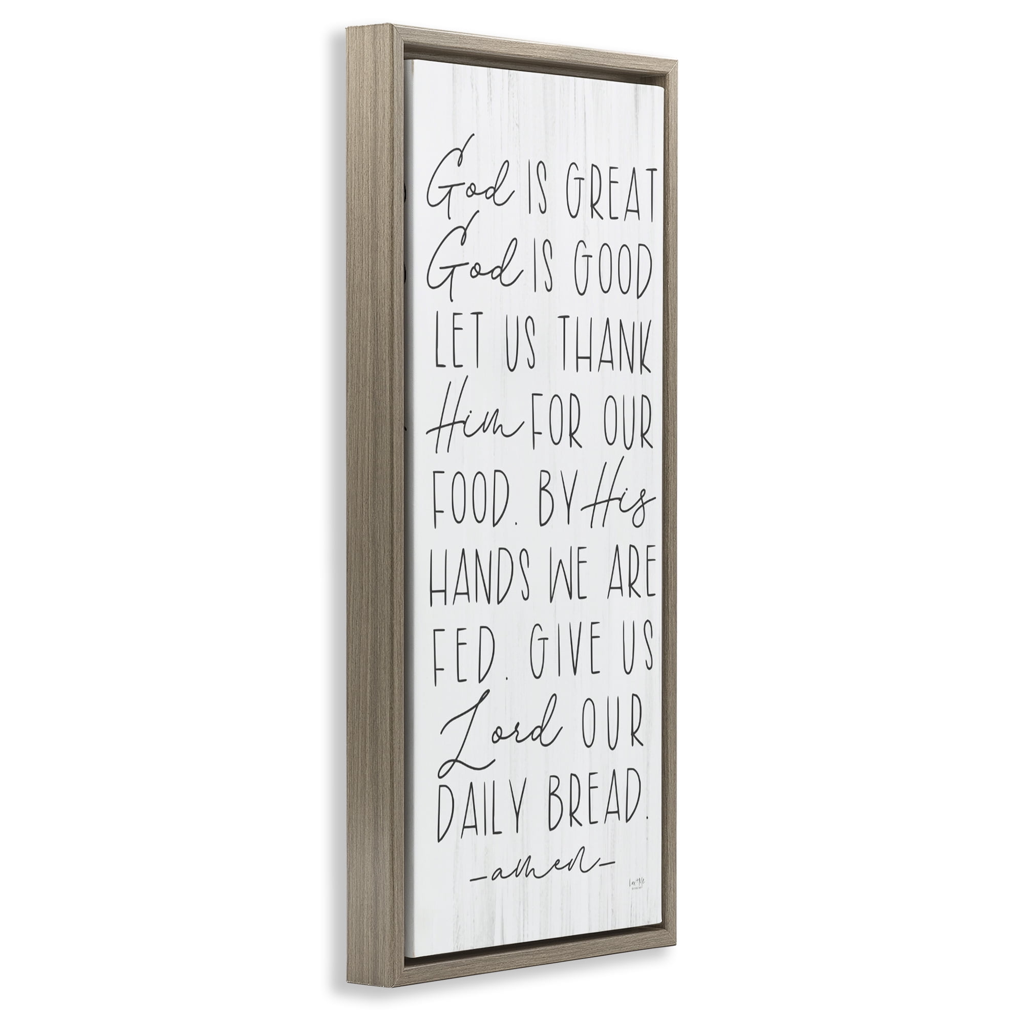 Stupell Industries God Is Great & Good Brown Framed Floater Canvas Wall Art, design by Lux + Me Designs