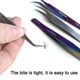 thumbnail image 4 of Eyelash Extension Tweezers Set Straight and Curved Tip False Lash Tweezers Eyelash Applicator Tool Stainless Steel Precision Tweezers for Eyelash Extension with Velvet Bag, 4 of 5