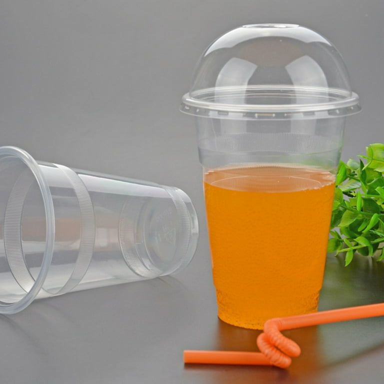 100-Pack 6oz (180ml) Clear Plastic Cups With Dome Lids - Disposable PET Dessert Cups For Ice Cream, Yogurt, Snacks