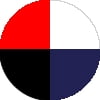Black, White, Navy, Red