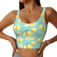 thumbnail image 2 of Uemuo Yellow Lemon Pattern Women's Sports Bra - High Impact Support, Breathable, and Comfortable Athletic Bra for Running, Yoga, and Workouts, 2 of 9