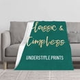 thumbnail image 2 of Durable Soft & Warm Flannel Blanket - Cozy Green & Gold Design Perfect for Sofa Travel Bed or Chair - Classic & Timeless Style, 2 of 7