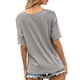 thumbnail image 5 of Camiseta de mujer de manga corta con cuello en V, color block, camiseta holgada de verano, gris, L Vogacara  AP001239-11, 5 of 7