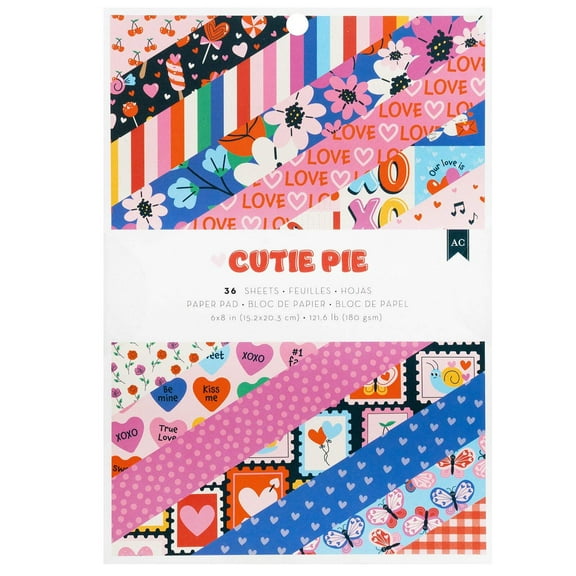 American Crafts Paper Pad 6"X8" 36/Pkg-Cutie Pie