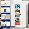 thumbnail image 6 of AUHUP 71" Metal Cabinet with 4 Adjustable Shelves, Garage Storage Cabinets with Locking Doors,Tool Storage Cabinet for Home Office,Warehouse,Workshop(White), 6 of 9