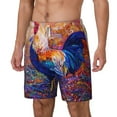 thumbnail image 2 of Uemuo Rooster Oil Painting Pattern Mens Swim Trunks Quick Dry Board Shorts with Mesh Lining, Stretch Beach Shorts Quick Dry No-Chafing Board Shorts-3X-Large, 2 of 9