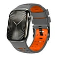 thumbnail image 2 of Sport Band for Apple Watch Ultra 2 49mm 46mm 45mm 44mm 42mm Breathable Rubber Strap for IWatch SE 1 2 Series 4 5 6 7 8 9 10 for Men Women, 2 of 5