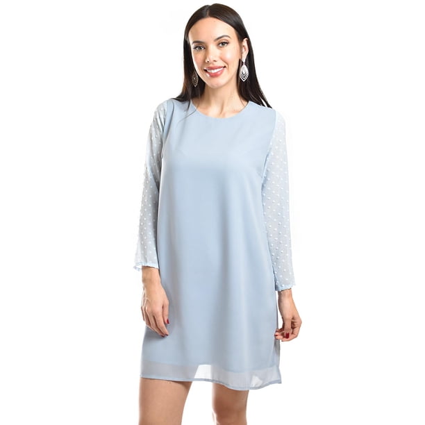 Vestido de Mangas con Relieve Roman Fashion Juvenil 3823 Azul Claro Talla M