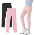 thumbnail image 4 of 2Pack Girls Athletic Leggings Kids Dance Workout Running Yoga High Waisted Tights Leggins Pants with Pocket 4-13Y, 4 of 12