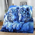 thumbnail image 5 of White Tiger Cubs Print Fleece Blanket Soft 280GSM Cozy Bedspread Suitable for All Season Use Durable Machine Washable Bed Covering with Cute Tiger Cub Design Multi Color ' Room Decor, 5 of 7