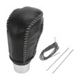 thumbnail image 1 of Cubierta de pomo de cambio Unique Bargains para Honda Civic 2016-2021, antideslizante, pebbleado, negro gris, protector de mango de cambio de cuero sintético, 1 Pc, 1 of 1