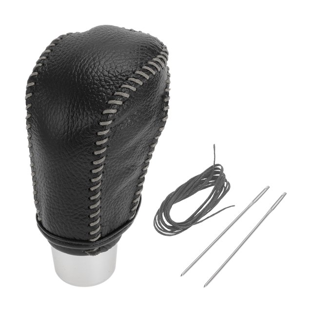 Cubierta de pomo de cambio Unique Bargains para Honda Civic 2016-2021, antideslizante, pebbleado, negro gris, protector de mango de cambio de cuero sintético, 1 Pc