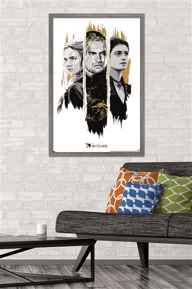 Netflix The Witcher Season 2 - Trio Wall Poster, 22.375" x 34", Framed