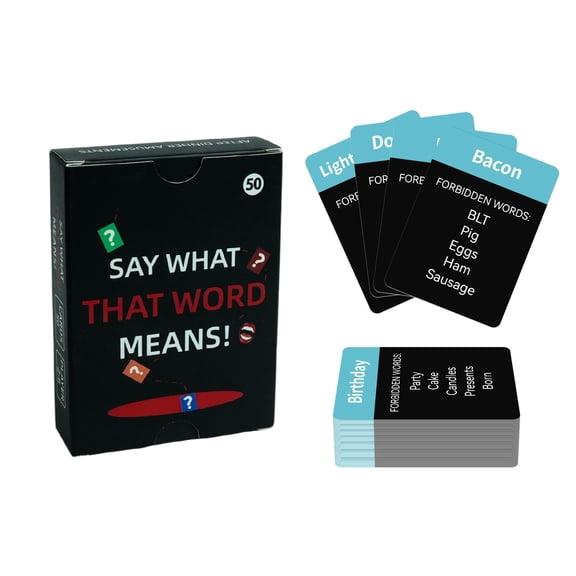 50 Board Game Cards, Word Guessing Game for Adults, Party Game Cards with Descriptive Clues, Fun Family Party Game Night Entertainment