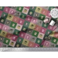 thumbnail image 2 of Soimoi Pink Rayon Fabric Monster Face Cartoon Print Fabric by the Yard 56 Inch Wide, 2 of 3