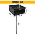 thumbnail image 2 of Park-Style Heavy Duty Steel Outdoor BBQ Grill with Grate, Single Post Carbon Steel Park Grill for BBQ, Camping, Backyard, 2 of 7
