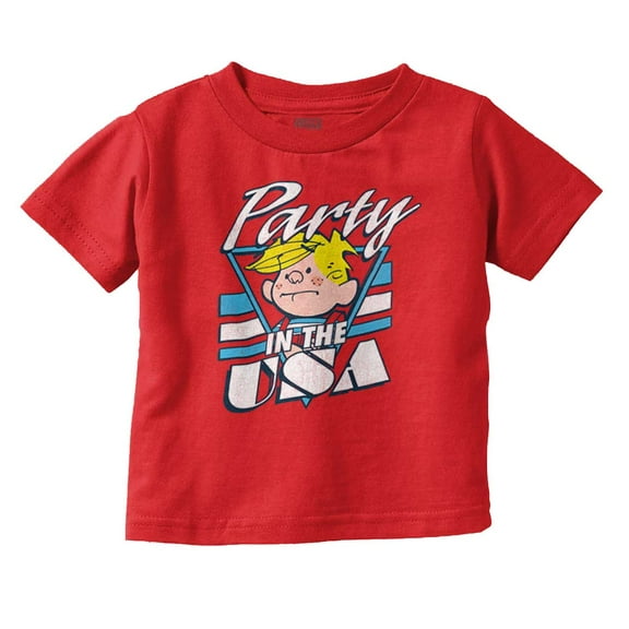 Dennis The Menace Party in the USA Toddler Boy Girl T Shirt Infant Toddler Brisco Brands 4T