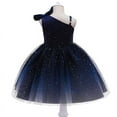 thumbnail image 2 of Toddler Girl One Shoulder Dresses Baby Formal Party Wedding Flower Bowknot Dress 2-10T, 2 of 7