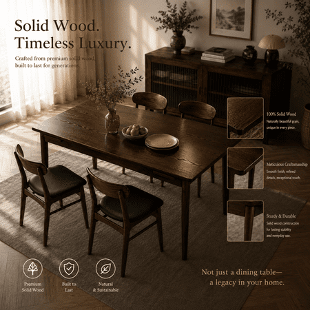 Solid Wood Extendable Dining Table Expandable Kitchen Table for 4-10 People Space-Saving Home Furniture Walnut