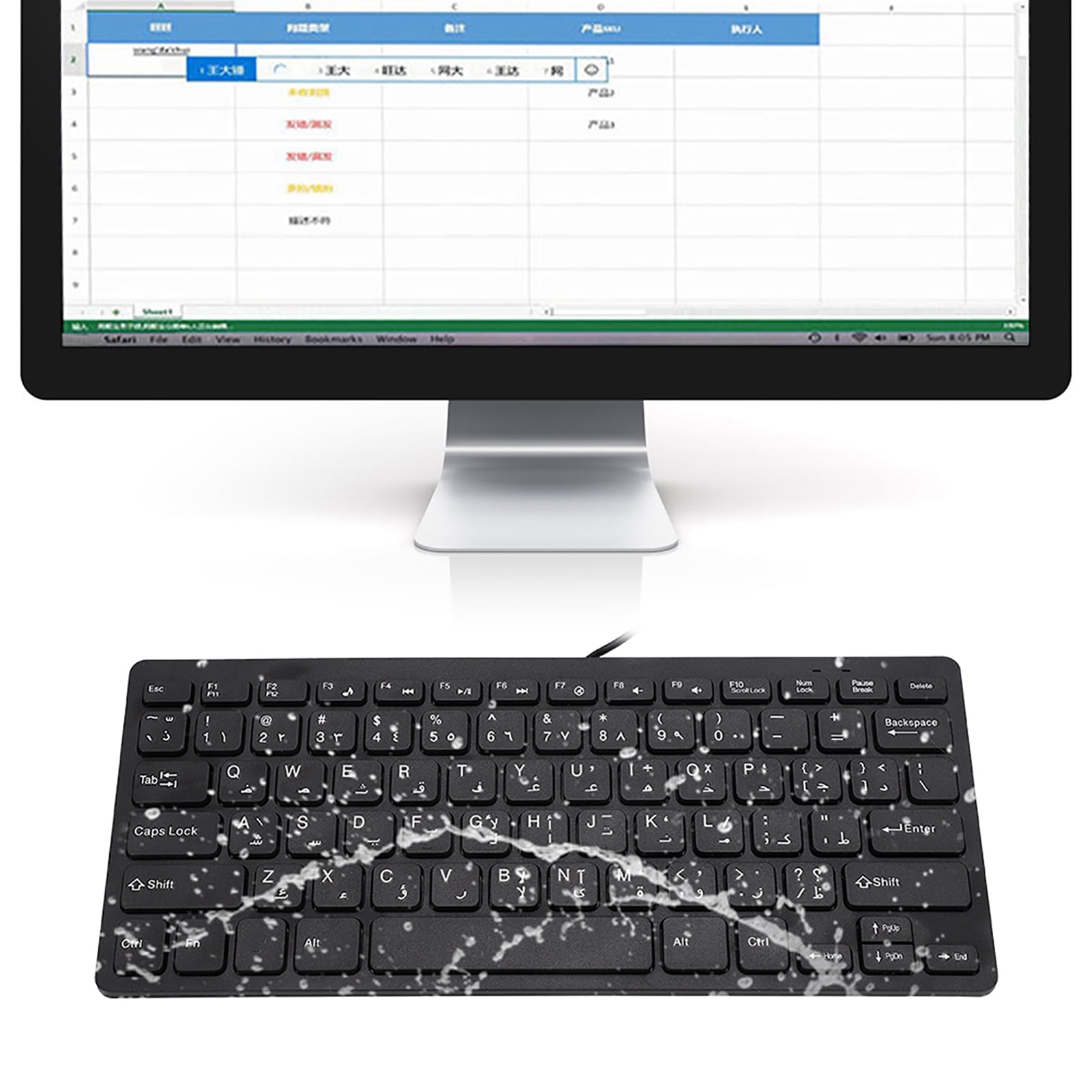 Portable Keyboard, Silent USB Interface Wired Keyboard, Ultra-thin For Desktop Computer Games