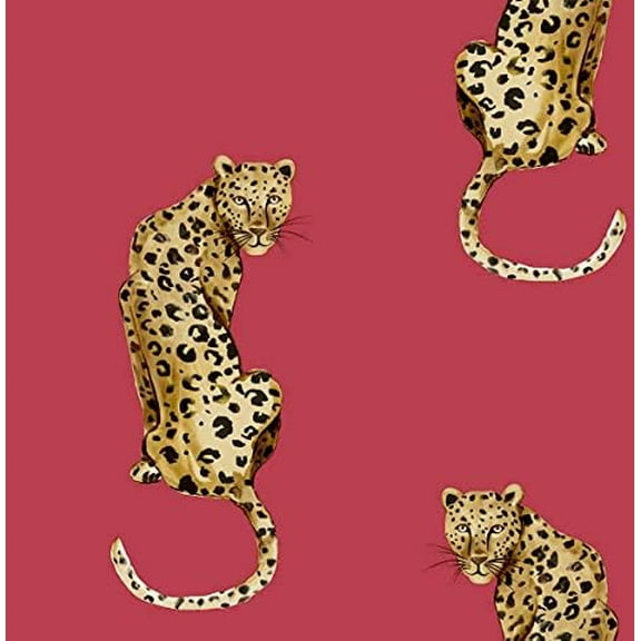 Daisy Bennett Designs Leopard King Peel and Stick Wallpaper (Red)
