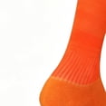 thumbnail image 3 of Kids Over Knee High Soccer Socks Cushioned Stretchy Baseball Football Socks for Youth Boys Girls Uniform Sports Socks Orange 7-13 Years, 3 of 4