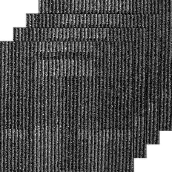 FGYRYK24 piece set of 20 × 20 inch cushioned square carpet - mixed gray household bedroom living room splicing floor tiles, self-adhesive anti slip and wear-resistant floor paving carpet tiles