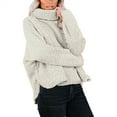 thumbnail image 2 of Womenss Sherpa Fleece Cowl Neck Pullover Thermal Warm Sweater Daily Wear Sweatshirt for Cold Freezing Weather, 2 of 6