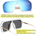 thumbnail image 3 of FEISEDY Classic Siamese One Piece Sunglasses Nice Rimless Stylish Retro Design for Women Men B2574, 3 of 6