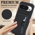thumbnail image 2 of For Google Pixel 10 / Pixel 10 Pro Wallet Case Ultra-Slim Profile Vintage Leather Texture, Wallet For Women Men Card Holder Magnetic Clasp Kickstand Folio Case,Black,For Pixel 10 / 10 Pro, 2 of 7