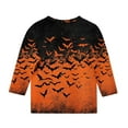 thumbnail image 5 of MKOSPLRT Holiday 3/4 Length Sleeve Kids Tops Crew Neck Pumpkin Ghosts Graphic Tees Causal Loose Fall T Shirts 3-12 Years, 5 of 5