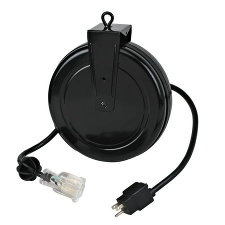 Alert Stamping 5020TFC 20' Retractable Extension Cord Reel with Single Outlet