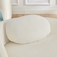 thumbnail image 5 of Newest Modern Oval Single Lazy Sofa Chair, Beige Bouclé Fabric with Integrated Backrest, Side Armrest & Pillow, Space-Saving, 5 of 11