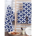 thumbnail image 2 of Retro Rhombus Kitchen Dish Towels for Drying Dishes Set of 3, Morocco Abstract Geometric Art Navy Blue Waffle Weave Microfiber Hand Tea Bathroom Towels Quick Dry & Absorbent Towel 15.7x23.6, 2 of 7