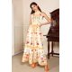 thumbnail image 1 of Vestido Bellabarnetten Floral Cuello Alto sin Mangas Midi, 1 of 8