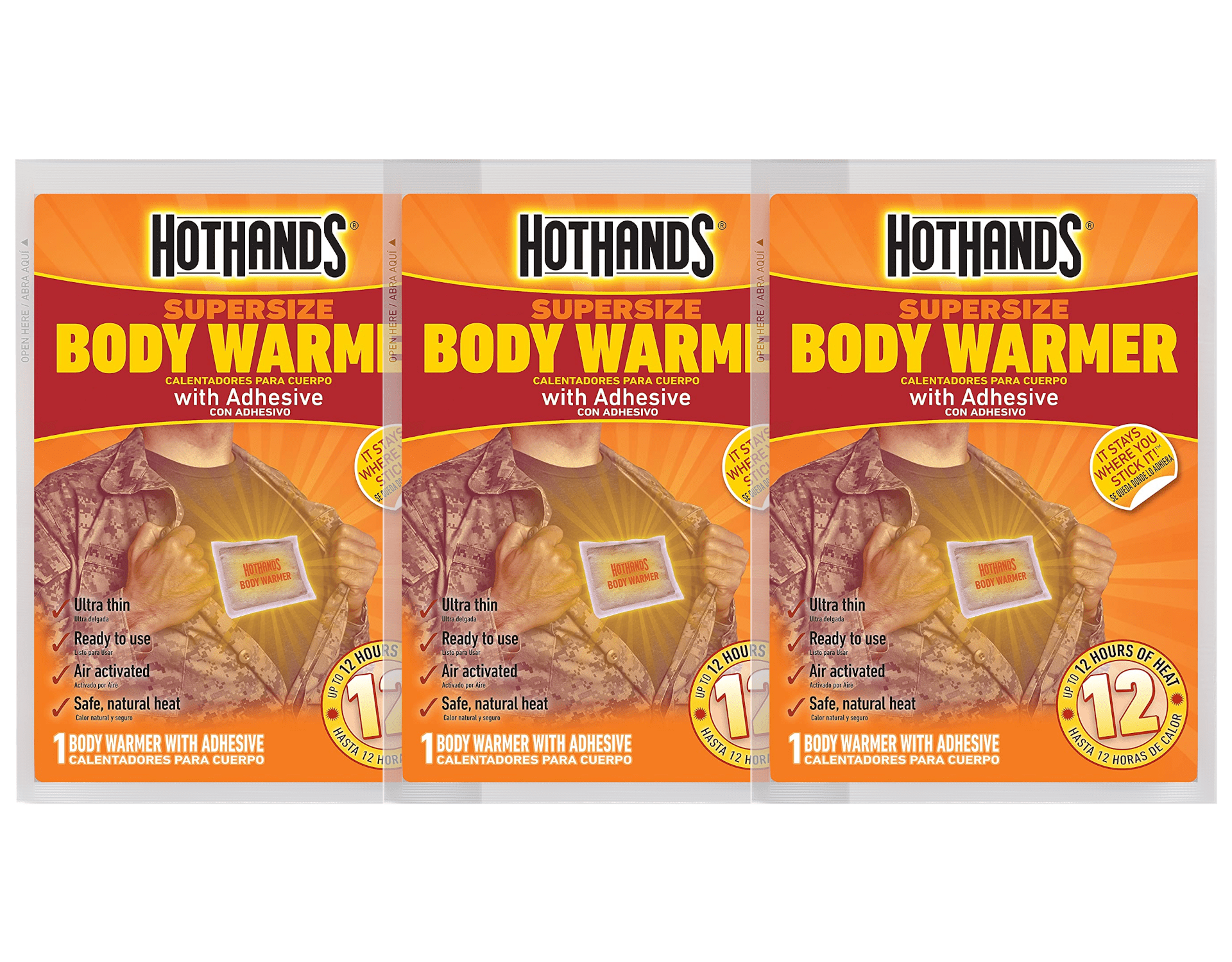 HotHands Supersize Body Warmer with Adhesive Up to 12 Hours of Heat