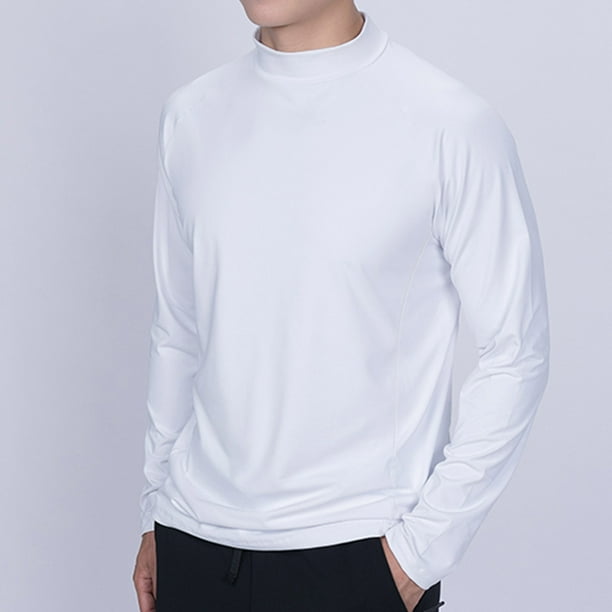 pstuiky Camisas de invierno de manga larga para hombre, Camiseta informal de cuello redondo para hombre, camiseta deportiva informal falsa, camiseta de cuello redondo de manga larga l